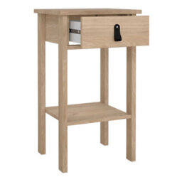 Wyld Haus Wildberry Natural Oak Bedside Table With 1 Drawer And Leather Strap Handle - thumbnail 8