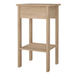 Wyld Haus Wildberry Natural Oak Bedside Table With 1 Drawer And Leather Strap Handle - thumbnail 3