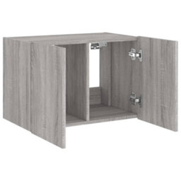 Berkfield Durable Tv Wall Cabinet With Led Lights Grey Sonoma 60X35X41 Cm - thumbnail 7