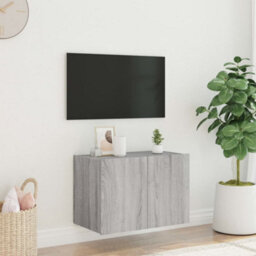 Berkfield Durable Tv Wall Cabinet With Led Lights Grey Sonoma 60X35X41 Cm - thumbnail 4