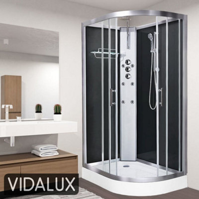 Vidalux Pure 1200 Left 1200 X 800 Shower Cabin-Black - image 1