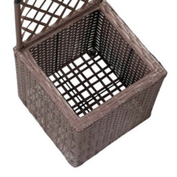 Berkfield Trellis Raised Bed With 1 Pot 30X30X107 Cm Poly Rattan Brown - thumbnail 6