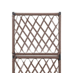 Berkfield Trellis Raised Bed With 1 Pot 30X30X107 Cm Poly Rattan Brown - thumbnail 5