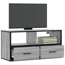Berkfield Tv Cabinet Grey Sonoma 80X31X39.5 Cm Engineered Wood And Metal - thumbnail 1