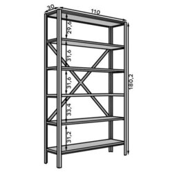 Ralph Industrial Style Bookcase Black With White Gloss - thumbnail 4