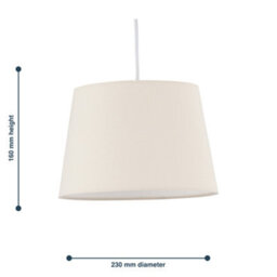 First Choice Lighting Natural Cotton 23Cm Tapered Cylinder Pendant Or Shade - thumbnail 5