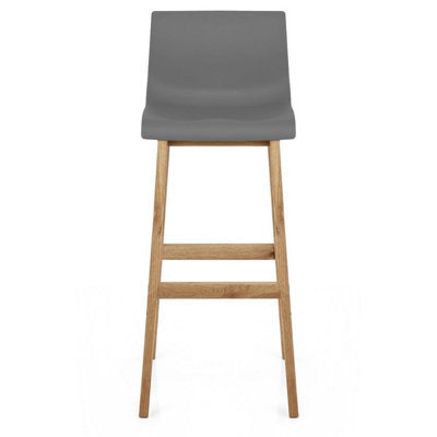 Atlantic Drift Charcoal Bar Stool & Oak Legs - image 1