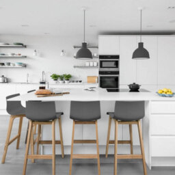 Atlantic Drift Charcoal Bar Stool & Oak Legs - thumbnail 2