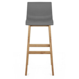 Atlantic Drift Charcoal Bar Stool & Oak Legs - thumbnail 1