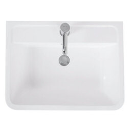 Rinse Bathrooms 600mm Gloss White Wall Hung Vanity Unit With Basin 2 Soft Close Drawers Bathroom Furniture - thumbnail 4