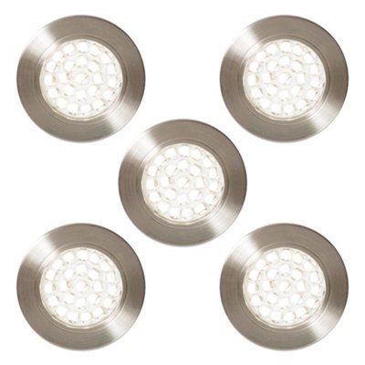 Litecraft 5 Pack Charles Satin Nickel Natural White Kitchen Led Recessed Under Cabinet Light - image 1