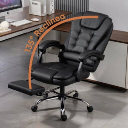 Ergonomic Office Chair Gaming Recliner Executive Computer Chair Pu Footrest - thumbnail 5