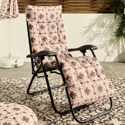 Ohs Tiles Print Gravity Chair Seat Cushion Outdoor Garden Water Resistant - image 1