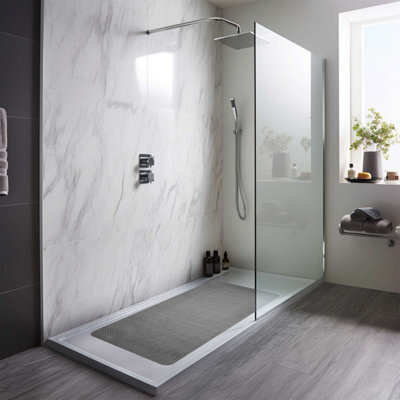 Nicoman Reversible Dual-Colour Grey/brown Pvc Anti Slip Shower Mat Bath Mat - Rectangular 100X40 Cm - image 1