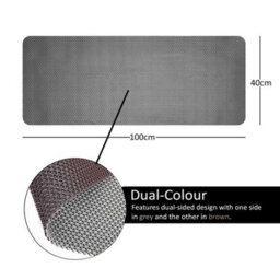 Nicoman Reversible Dual-Colour Grey/brown Pvc Anti Slip Shower Mat Bath Mat - Rectangular 100X40 Cm - thumbnail 2