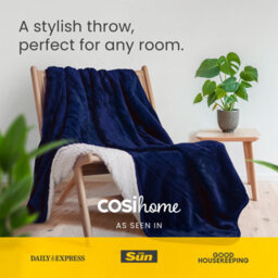 Cosi Home Double Fleece & Sherpa Electric Heated Throw - Grey - thumbnail 8