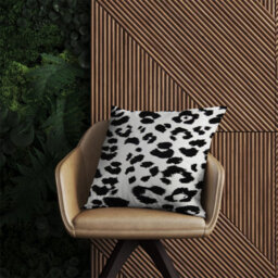Warren Reed Designer Black Leopard Print Outdoor Cushion 45Cm X 45Cm - thumbnail 2