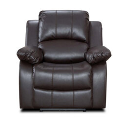 Electric Recliner Chair In Faux Leather Brown - thumbnail 3
