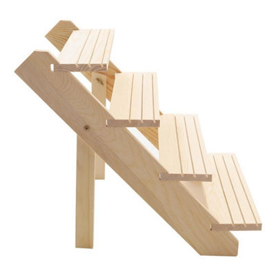 Pine Wood Desktop Shelf Storage Rack 4-Layer Wooden Plant Stand Display Rack - image 1