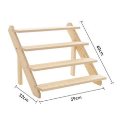 Pine Wood Desktop Shelf Storage Rack 4-Layer Wooden Plant Stand Display Rack - thumbnail 2