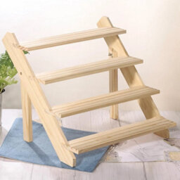 Pine Wood Desktop Shelf Storage Rack 4-Layer Wooden Plant Stand Display Rack - thumbnail 3