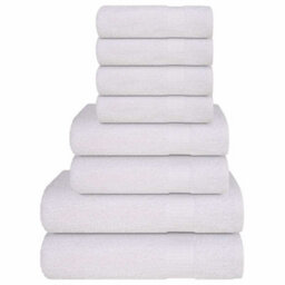 Berkfield 8 Piece Towel Set White 360 Gsm 100% Cotton