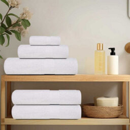 Berkfield 8 Piece Towel Set White 360 Gsm 100% Cotton - thumbnail 3