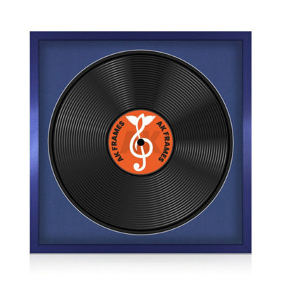 "16X16"" Purple Sleek Vinyl Record Frame With Blue Mount For 12 Inch Lp Disc - Ak Frames" - image 1