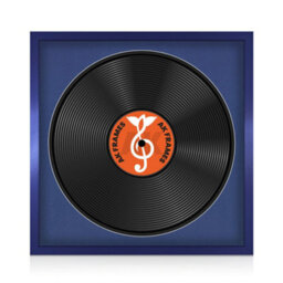"16X16"" Purple Sleek Vinyl Record Frame With Blue Mount For 12 Inch Lp Disc - Ak Frames" - thumbnail 1