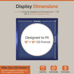 "16X16"" Purple Sleek Vinyl Record Frame With Blue Mount For 12 Inch Lp Disc - Ak Frames" - thumbnail 2