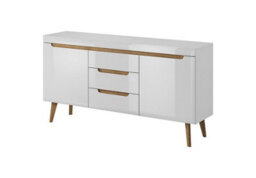 Arte Elegant Nordi Large Sideboard Cabinet H830mm W1600mm D400mm In White Gloss And Oak Riviera - Versatile Storage Solution - thumbnail 1