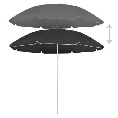 Berkfield Compact Outdoor Parasol  With Steel Pole Anthracite 180 Cm - image 1