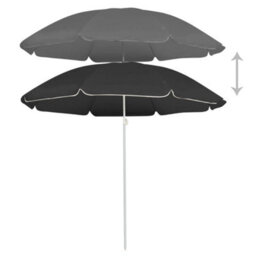 Berkfield Compact Outdoor Parasol  With Steel Pole Anthracite 180 Cm - thumbnail 1