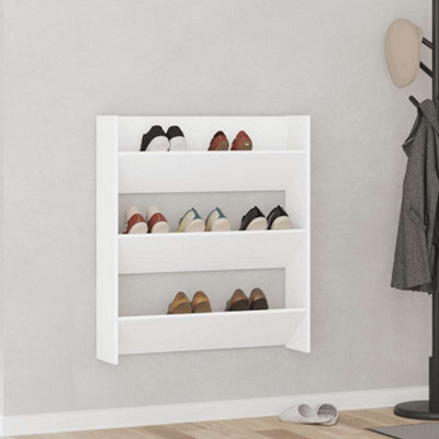 Vidaxl Wall Shoe Cabinet White 80X18X90 Cm Engineered Wood - image 1