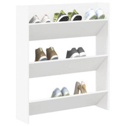 Vidaxl Wall Shoe Cabinet White 80X18X90 Cm Engineered Wood - thumbnail 4