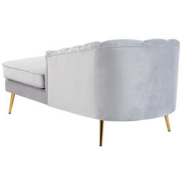 Beliani Left-Hand Chaise Longue Allier Velvet Light Grey - thumbnail 7