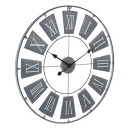 Orsina Grey Metal Large Wall Clock, 90Cm Round Clock With Weathered Plates, Silent Wall Clock With Metal Frame - thumbnail 2