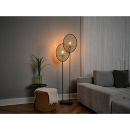 Osram Decor Rattan Dandelion Floor Lamp 2 X E27 Brown Natural Standing Light