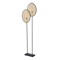 Osram Decor Rattan Dandelion Floor Lamp 2 X E27 Brown Natural Standing Light - thumbnail 2