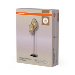 Osram Decor Rattan Dandelion Floor Lamp 2 X E27 Brown Natural Standing Light - thumbnail 3