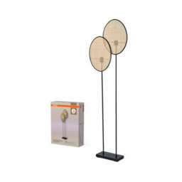 Osram Decor Rattan Dandelion Floor Lamp 2 X E27 Brown Natural Standing Light - thumbnail 4