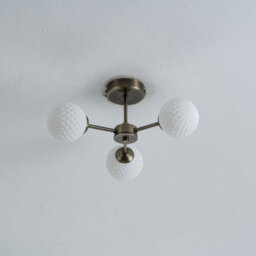 Pagazzi Lighting Pagazzi Lior 3-Light Antique Brass Semi-Flush Ceiling Light - thumbnail 4