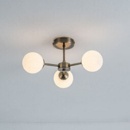 Pagazzi Lighting Pagazzi Lior 3-Light Antique Brass Semi-Flush Ceiling Light - thumbnail 2