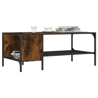 Berkfield Coffee Table With Rack Smoked Oak 100X51X40 Cm Engineered Wood - image 1