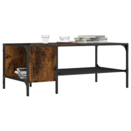 Berkfield Coffee Table With Rack Smoked Oak 100X51X40 Cm Engineered Wood - thumbnail 1