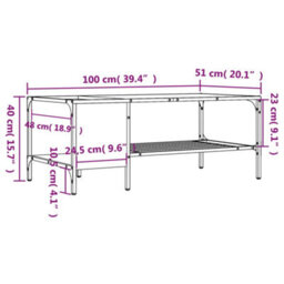 Berkfield Coffee Table With Rack Smoked Oak 100X51X40 Cm Engineered Wood - thumbnail 9