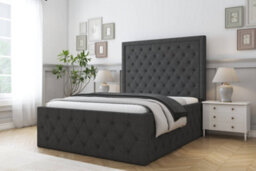 "Sloomy Vienna Graphite Dumfries Bed Frame With Mattress With 50"" Upholstered Headboard 5' King" - thumbnail 2