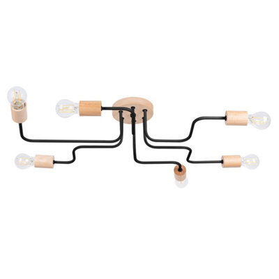 Luminosa Lighting Luminosa Timbo Loft Semi Flush Ceiling 6 Light Black - image 1