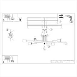 Luminosa Lighting Luminosa Timbo Loft Semi Flush Ceiling 6 Light Black - thumbnail 6