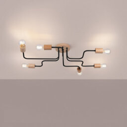Luminosa Lighting Luminosa Timbo Loft Semi Flush Ceiling 6 Light Black - thumbnail 3